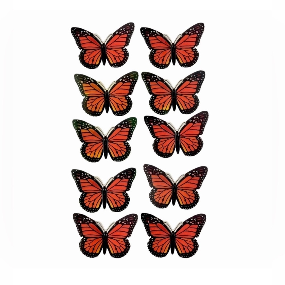 NEW 10 adhesive Monarch Butterflies, 8β x 5βeach, any surface, any space